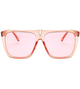 Square Unisex Sunglasses Fashion Bright Black Grey Drive Holiday Square Non-Polarized UV400 - Pink - CP18RLSR53T $17.69