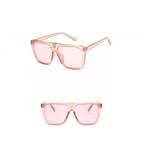 Square Unisex Sunglasses Fashion Bright Black Grey Drive Holiday Square Non-Polarized UV400 - Pink - CP18RLSR53T $17.69