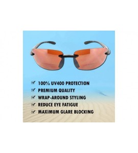 Sport Island Bifocal Sunglasses Rimless Readers - Non-polarized Black Frame/Copper Day Driving Lens - CP11X6ZFXLJ $44.44