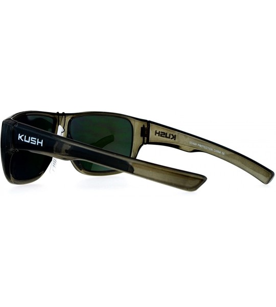 Square KUSH Sunglasses Slate Gray Square Frame Sports Fashion Mirror Lens - Gray (Orange Mirror) - CW12O7N7VOS $24.88