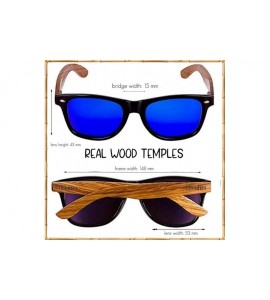 Rimless Zebra Wood Sunglasses with Mirror Polarized Lens for Men and Women - Blue - CS12HJQMPWP $58.75