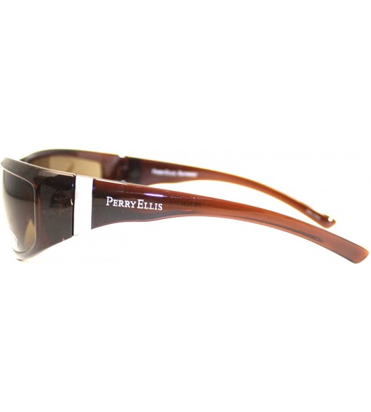 Wrap Sunglasses Mens Dark Brown Crystal Plastic Wrap - PE17-01 - CD11DX5KO8J $44.83