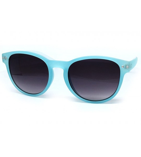 Oval 7143 Candy Horned Rim Matte Finish Flash Retro Womens Mens Funky Sunglasses - Matte Finish - CW182I2IKH3 $26.97