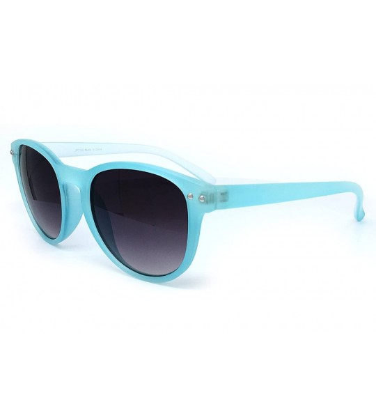 Oval 7143 Candy Horned Rim Matte Finish Flash Retro Womens Mens Funky Sunglasses - Matte Finish - CW182I2IKH3 $26.97