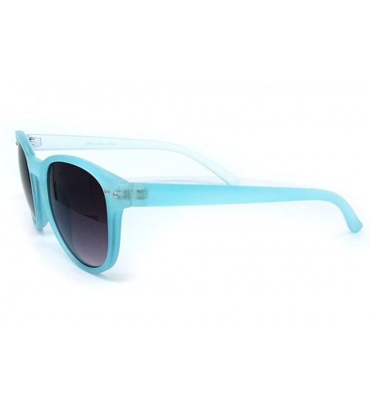 Oval 7143 Candy Horned Rim Matte Finish Flash Retro Womens Mens Funky Sunglasses - Matte Finish - CW182I2IKH3 $26.97