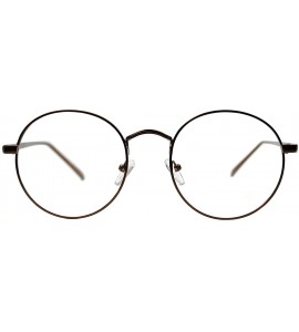 Round Women's Men's Round Clear Lens Glasses Metal Premium - 071_bronz - CQ1875ITT0N $18.86