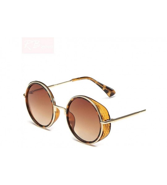 Aviator 2019 New Steampunk Sunglasses Women Brand Designer Oversized Outdoor Black Gray - Yellow Gold - CL18XQZGAR7 $18.61