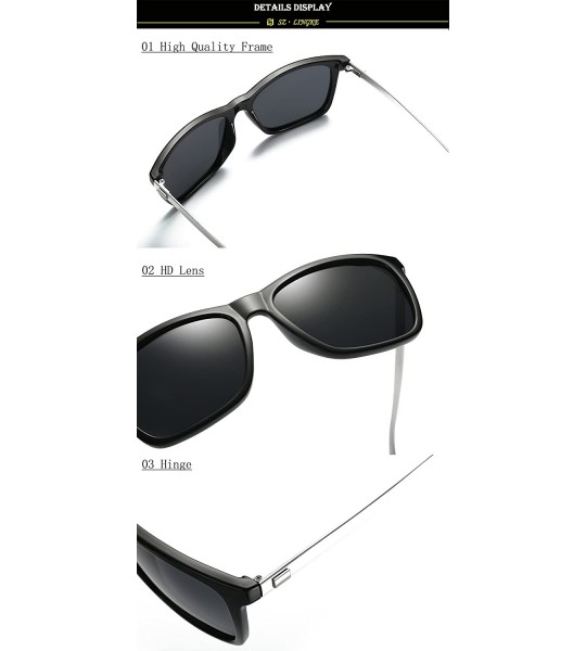 Square Vintage Classic Polarized Unisex Oversized Big Square Fashion Metal Sunglasses Women - Black & Pink - C4189S49TND $26.87