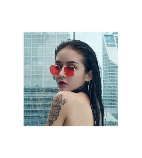 Oversized Women Fashion Quadrate Shades Sunglasses New Integrated UV Candy Colored Glasses - CX18SX8S8CW $17.65