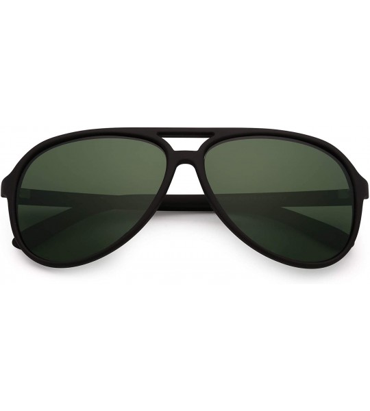 Sport Polarized Aviator Sunglasses Men Women Oversize Plastic Driving Glasses - CP18R00499G $38.82