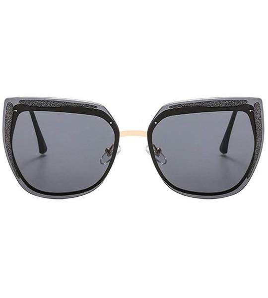 Square Brand Frameless Women Bling Green Sunglasses Luxury Metal Frame Cat Sun glasses Ladies NX - Black - CW1947RS9HY $25.44