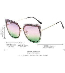 Square Brand Frameless Women Bling Green Sunglasses Luxury Metal Frame Cat Sun glasses Ladies NX - Black - CW1947RS9HY $25.44