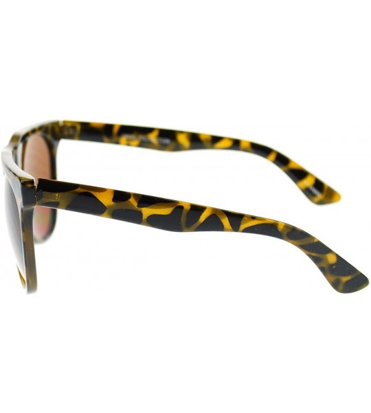 Oversized Unique Mad Eye Brow Squared Oversize Horn Rim Sunglasses - Yellow Tortoise - CR11YW52G53 $17.71