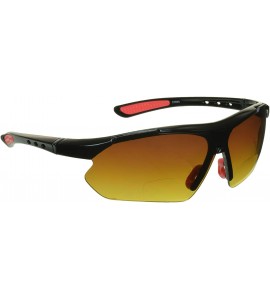 Wrap Bifocal Sunglasses Rimless Wraparound - Black Red - CG18HQAUG7I $21.96