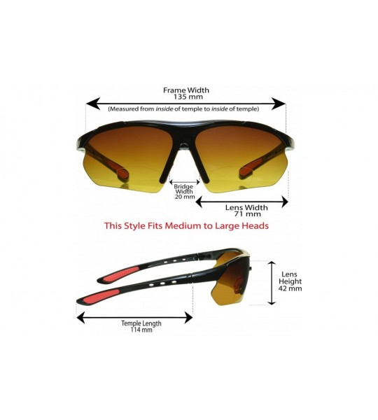 Wrap Bifocal Sunglasses Rimless Wraparound - Black Red - CG18HQAUG7I $21.96