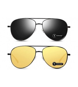 Rectangular 2-Pack Driving Polarized Sunglasses+Night Vision Glasses Classic style - Retro - CH18SEQ7UXI $50.93