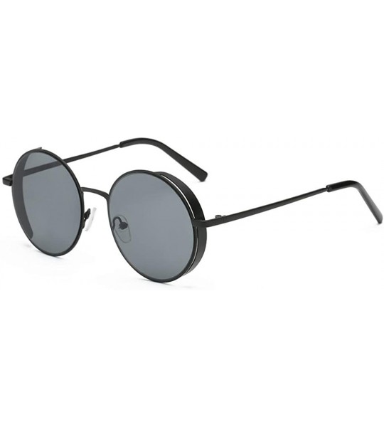 Rimless Sunglasses - Women Classic Round Semi-Rimless Polarized Unisex Glasses - A - CF189SG5OSN $14.45