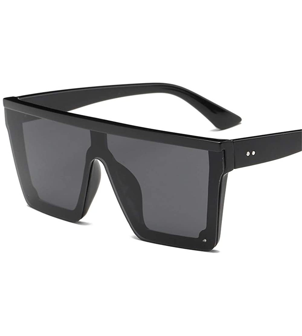 Oversized Oversized Sunglasses Men Vintage Brand Driving Sun Glasses Women Flat Top Big Frame Sunglass UV400 - 1 - C118QZ8QHQ...