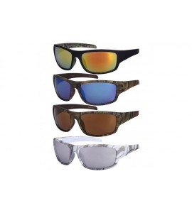 Sport Sports Sunglasses with Mirrored Lens 5700054PSF-REV - Brown Camo/Blue - CK125V4975F $21.78