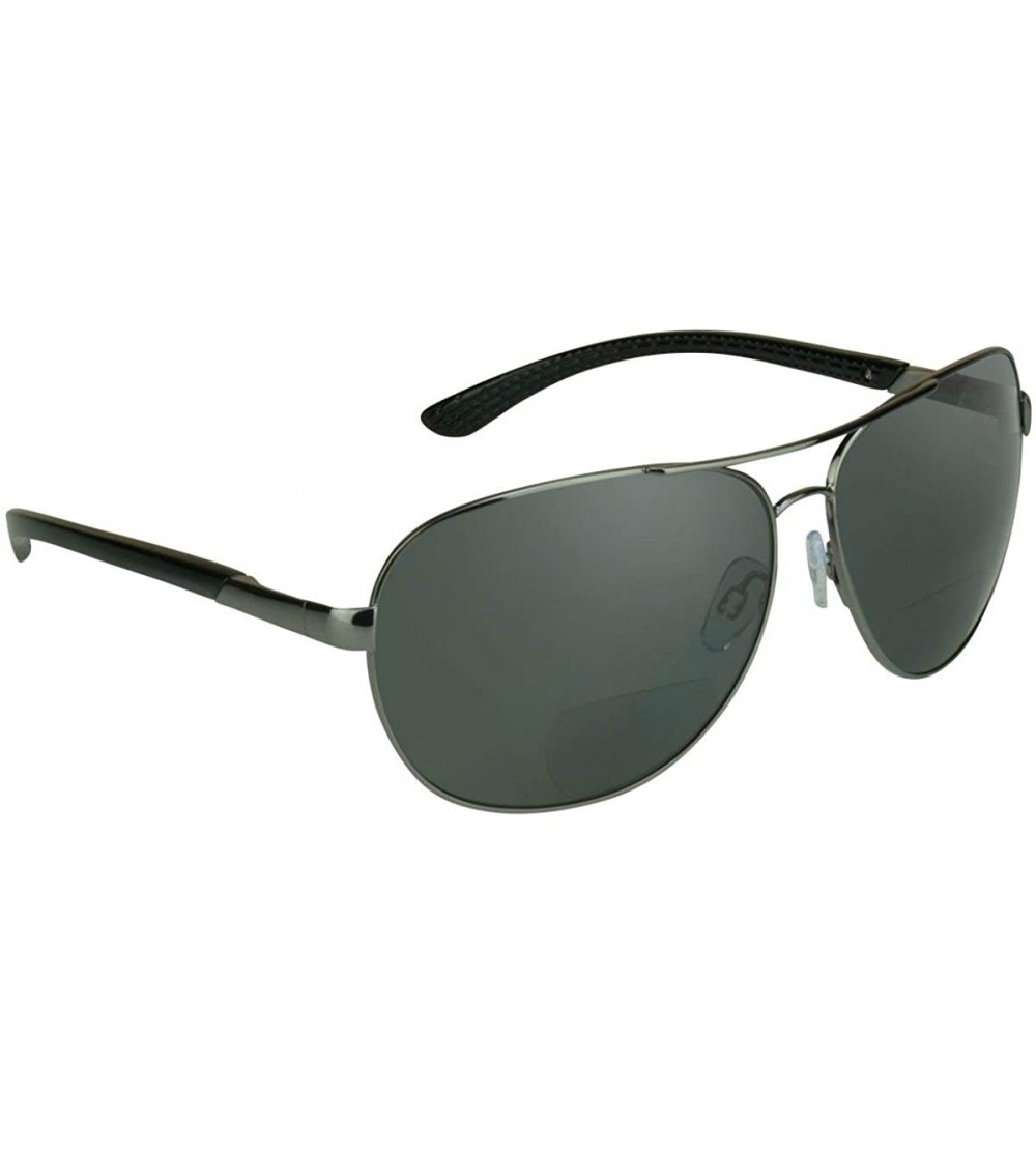 Aviator Aviator Polarized Bifocal Sunglasses Readers for Men Women. Fit Medium to Large Head Sizes. - Smoke - C911M2N1JC3 $64.27