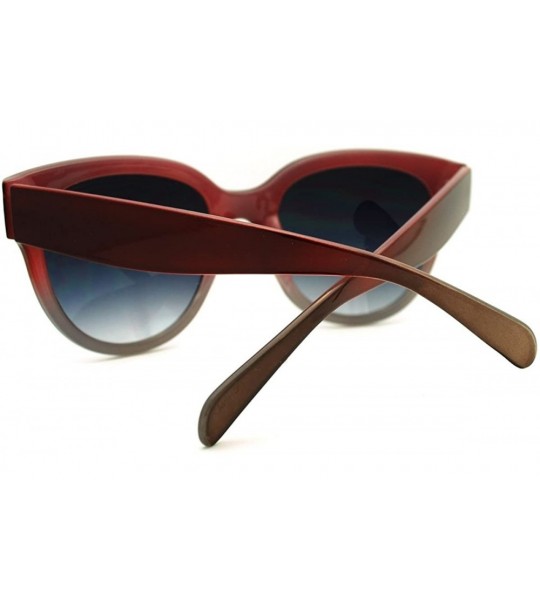 Butterfly Womens Super Oversized Butterfly Frame Sunglasses Colorful 2-tones - Burgundy - C911H4U82OR $18.85