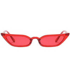 Cat Eye Sun Glasses Retro Vintage Narrow Cat Eye Sunglasses for Women Clout Goggles Plastic Frame - Red - CY18U8925XW $17.55