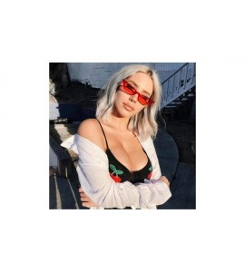 Cat Eye Sun Glasses Retro Vintage Narrow Cat Eye Sunglasses for Women Clout Goggles Plastic Frame - Red - CY18U8925XW $17.55