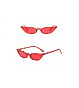 Cat Eye Sun Glasses Retro Vintage Narrow Cat Eye Sunglasses for Women Clout Goggles Plastic Frame - Red - CY18U8925XW $17.55