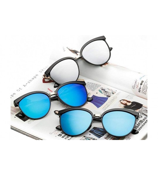 Cat Eye Candies Brand Designer Cat Eye Sunglasses Women Luxury Plastic Sun Blue Lens - Silver Lens - C618Y4S6OYG $18.35