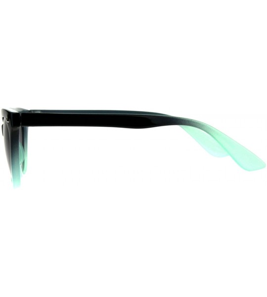 Rectangular Womens Narrow Horn Rim Boyfriend Plastic Gradient Sunglasses - Black Green - C018C7GSTZ2 $20.17