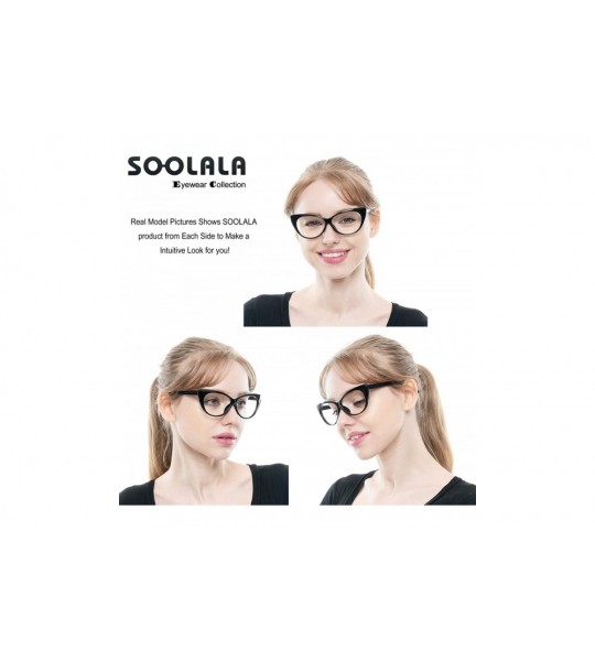 Cat Eye 3-Pair Value Pack Fashion Designer Cat Eye Reading Glasses for Womens - 5 Pairs in Black - CN18A5NUAH6 $34.47