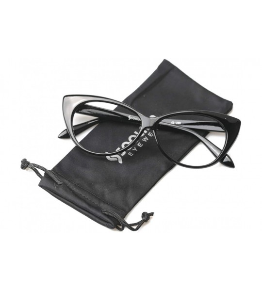 Cat Eye 3-Pair Value Pack Fashion Designer Cat Eye Reading Glasses for Womens - 5 Pairs in Black - CN18A5NUAH6 $34.47