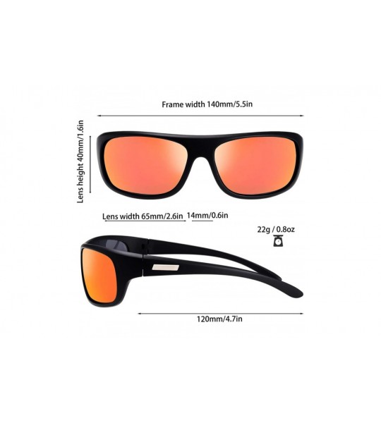 Wrap Polarized Sunglasses Baseball Running Softball - Rubber Black- 1-red Mirror - C619C0NG2EG $25.42