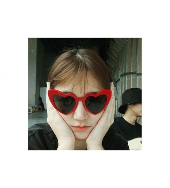 Sport Heart-shaped Sunglasses for Women - Fashion Sunglasses Heart-shaped Shades Integrated UV Glasses Eye Wear - D - C818DQS...
