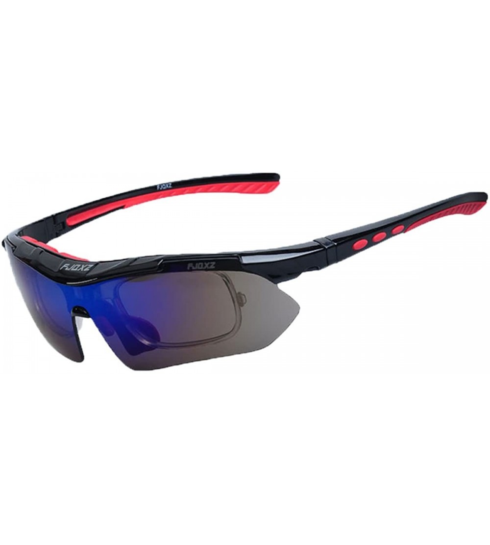 Sport Polarized Sunglasses Interchangeable Cycling Baseball - Wine Red - CM184KD974C $92.39