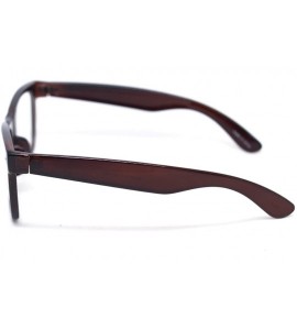 Square Classic Horn Rim Nerd Square Eyeglasses Spectacles Geek Clear Lens Rectangle Glasses - Brown9910 - C3183LL45SN $19.44