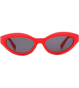 Oval Retro Classic Oval Sunglasses for Women plastic PC UV 400 Protection Sunglasses - Red - CG18SZUGLL3 $28.40