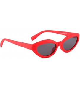 Oval Retro Classic Oval Sunglasses for Women plastic PC UV 400 Protection Sunglasses - Red - CG18SZUGLL3 $28.40