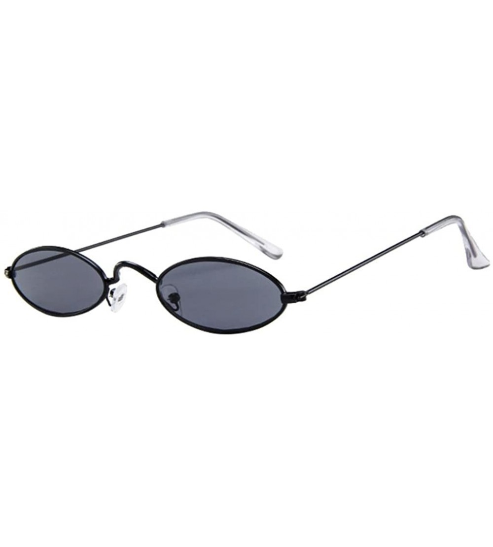 Round Women's Men Sunglasses-Retro Sunglasses Shades Oval Small Face Sun Glasses - A - C518E47WAGW $18.71