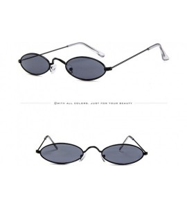 Round Women's Men Sunglasses-Retro Sunglasses Shades Oval Small Face Sun Glasses - A - C518E47WAGW $18.71