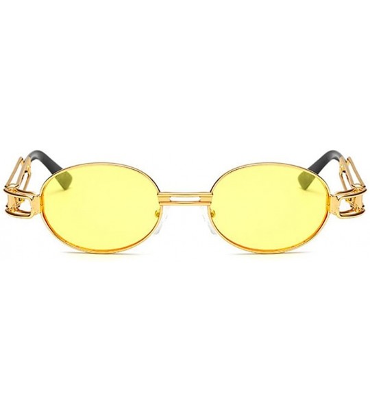 Oval Vintage Designer Fashion Sunglasses Oval Frame UV Protection - Gold-yellow - CE17YGU005C $22.50