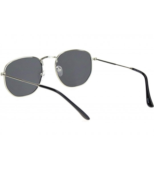Square Classic Mens 90s Retro Metal Rim Rectangular Dad Sunglasses - Silver Black - C518NKRQ9DT $23.31