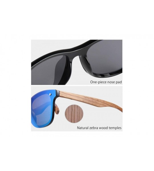 Rimless Wooden Sunglasses Polarized For Men Women One Piece Mirrored Rimless Eyewear UV400 For Driving Sport Travel - CZ18XH2...