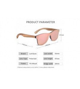 Rimless Wooden Sunglasses Polarized For Men Women One Piece Mirrored Rimless Eyewear UV400 For Driving Sport Travel - CZ18XH2...