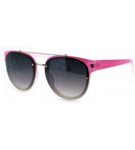 Rimless Womens Retro Hipster Sunglasses Round Flat Top Rimless Look - Fuchsia - C81275NYRYV $18.90