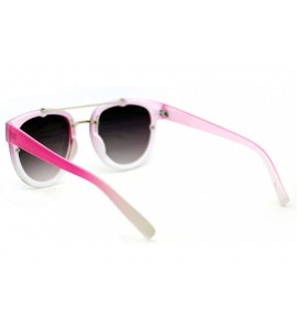 Rimless Womens Retro Hipster Sunglasses Round Flat Top Rimless Look - Fuchsia - C81275NYRYV $18.90