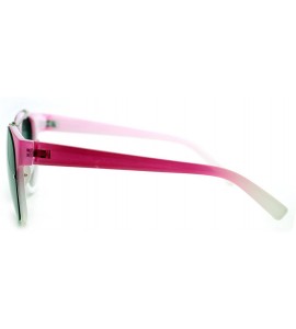 Rimless Womens Retro Hipster Sunglasses Round Flat Top Rimless Look - Fuchsia - C81275NYRYV $18.90