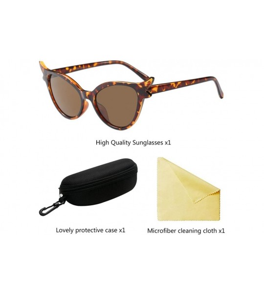 Wayfarer Ladies Sunglasses Women Cat Eye Designer for Holiday Driving Travel UV400 - Brown - CE18G7RZH22 $18.93