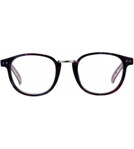 Oval Womens Flower Pattern Thin Plastic Horn Rim Reading Glasses - Purple Red - CB180YU2KZA $18.97