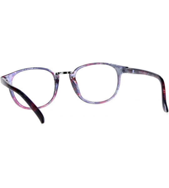 Oval Womens Flower Pattern Thin Plastic Horn Rim Reading Glasses - Purple Red - CB180YU2KZA $18.97